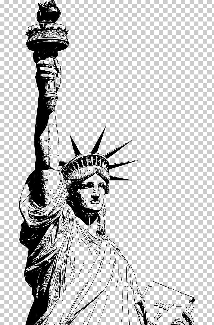 Statue Of Liberty Drawing Art PNG, Clipart, Art, Black And White, Comics Artist, Costume Design, Drawing Free PNG Download