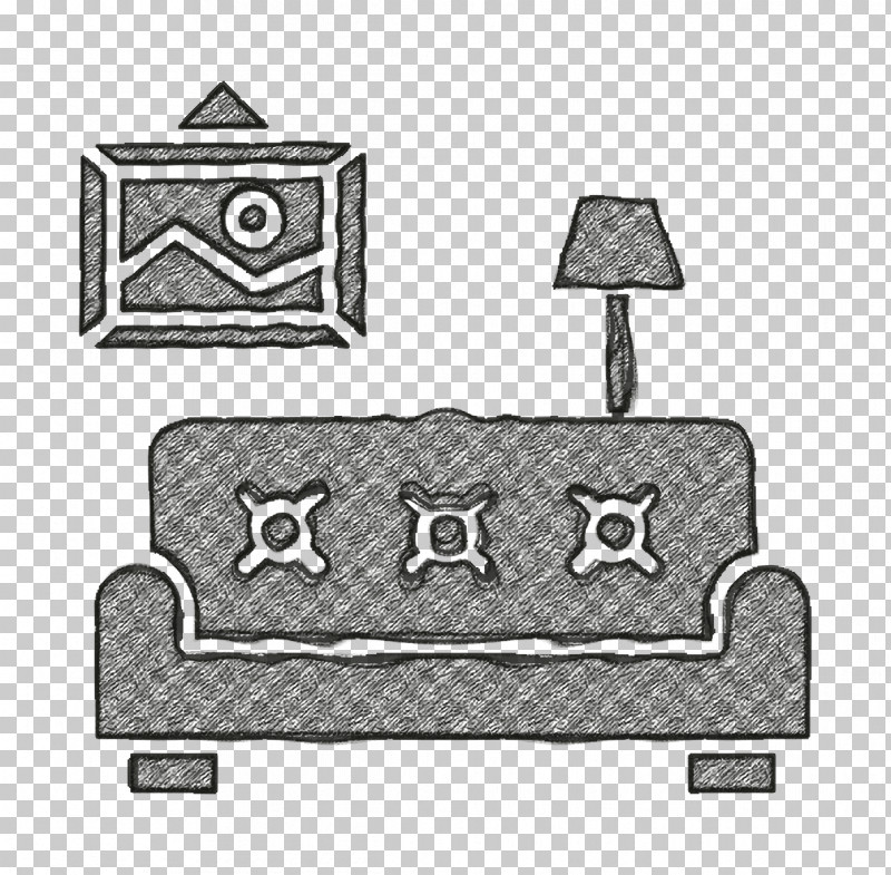 Living Room Icon Interiors Icon Sofa Icon PNG, Clipart, Blackandwhite, Interiors Icon, Line, Living Room Icon, Rectangle Free PNG Download