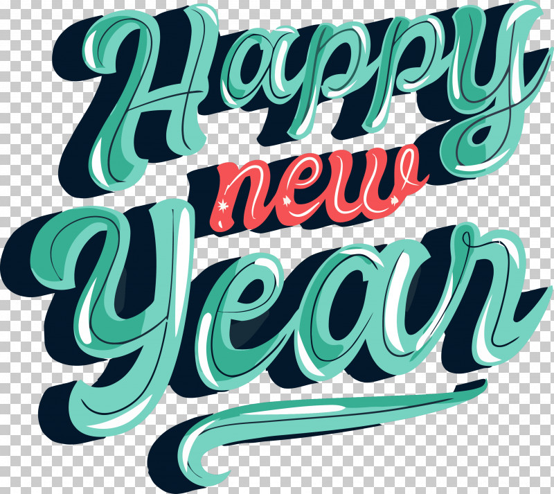Happy New Year New Year PNG, Clipart, Happy New Year, Logo, New Year, Text, Turquoise Free PNG Download
