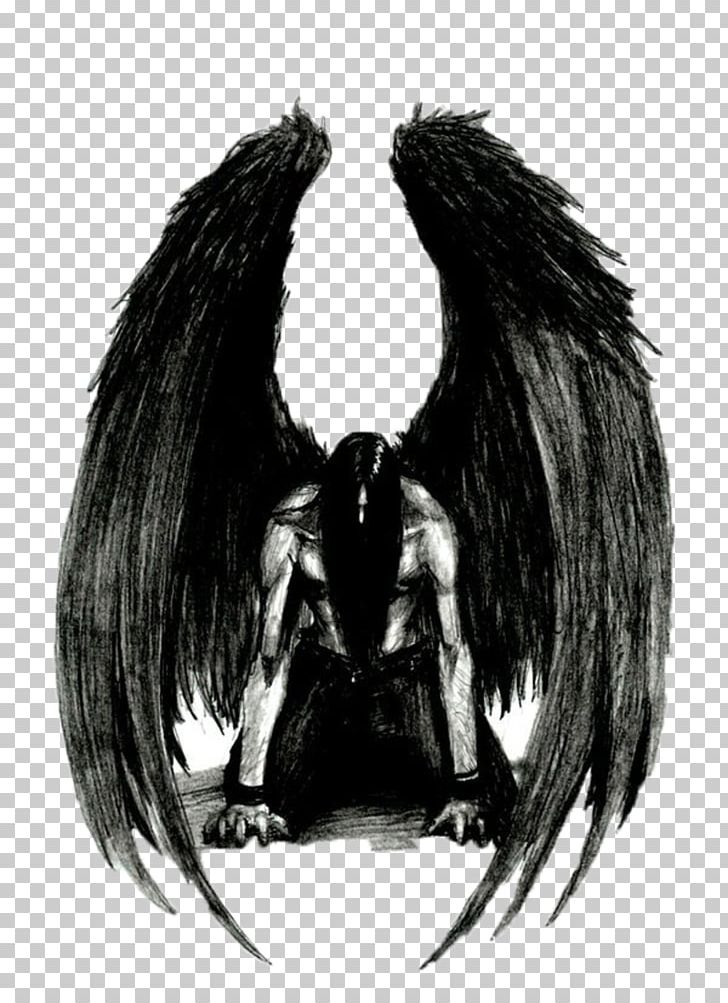 Fallen Angel Drawing Azrael Lucifer PNG, Clipart, Angel, Archangel, Azrael, Barbie Mariposa, Black And White Free PNG Download