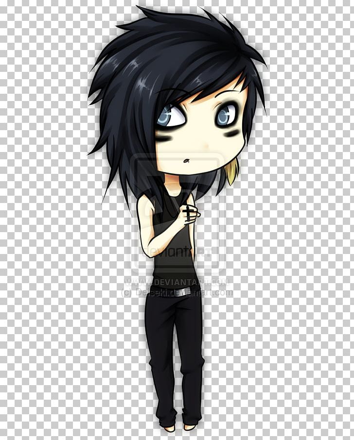 Emo anime girl with black hair
