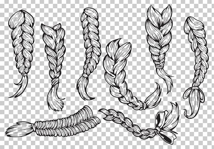 French Braid Drawing Art PNG, Clipart, Arm, Art, Black And White, Body Jewelry, Braid Free PNG Download