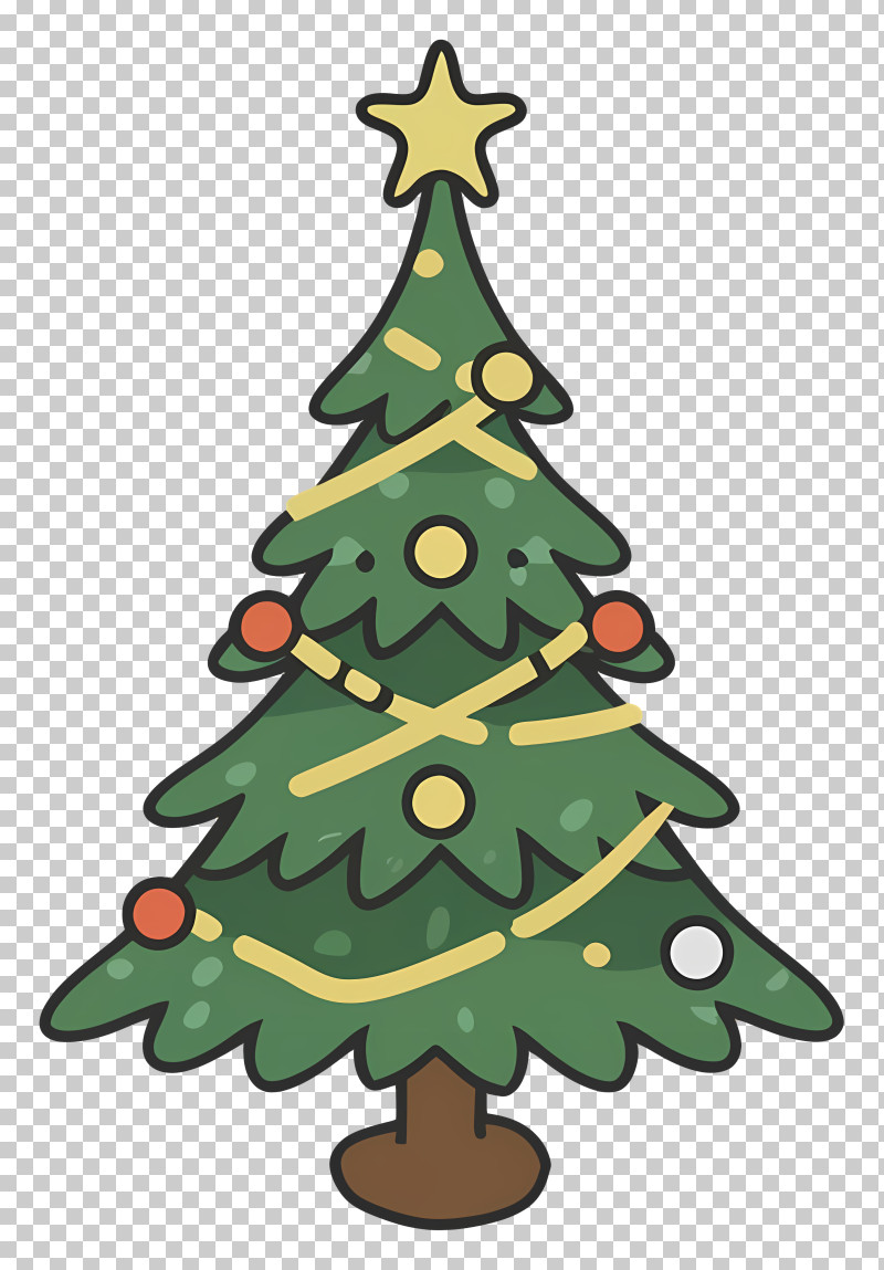Christmas Tree - Decorated Christmas Tree With Ornaments PNG