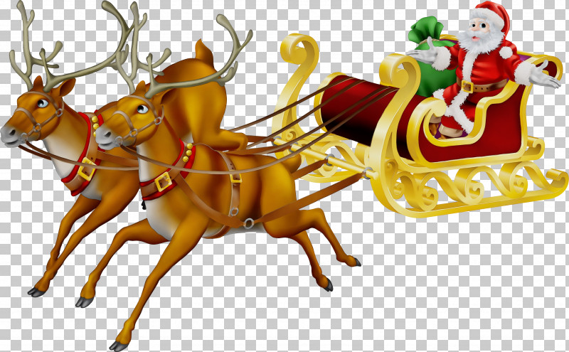 Santa Claus PNG, Clipart, Chariot, Christmas Eve, Christmas Ornament, Deer, Paint Free PNG Download
