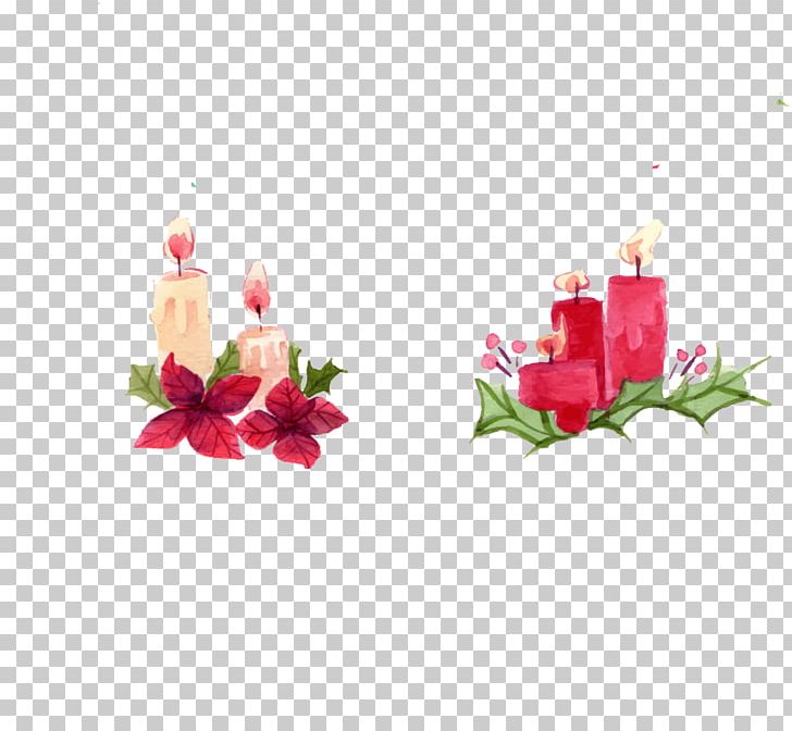 Watercolor Painting Christmas PNG, Clipart, Candle, Candle Vector, Chinese New Year, Encapsulated Postscript, Flower Free PNG Download