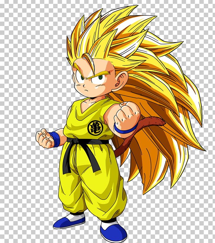 Super Saiyan Goku chibi ilustração, Goku Vegeta Trunks Gohan