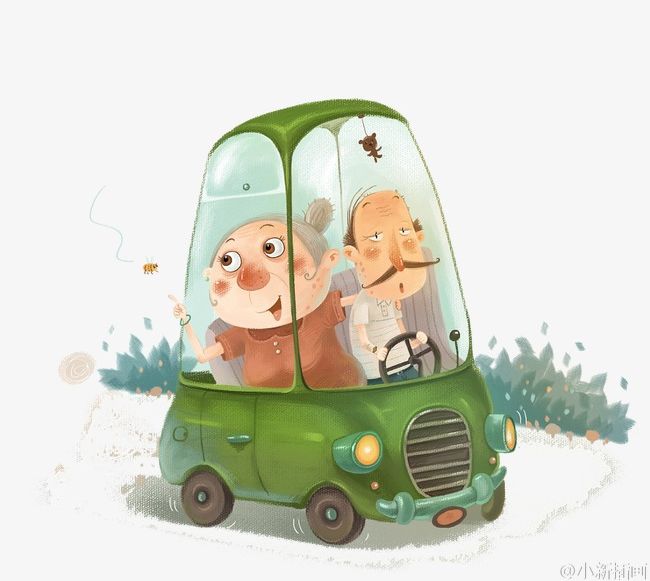 An Old Married Couple Traveling By Car PNG, Clipart, Animals, Car, Cartoon, Cartoon Animals, Cartoon Characters Free PNG Download