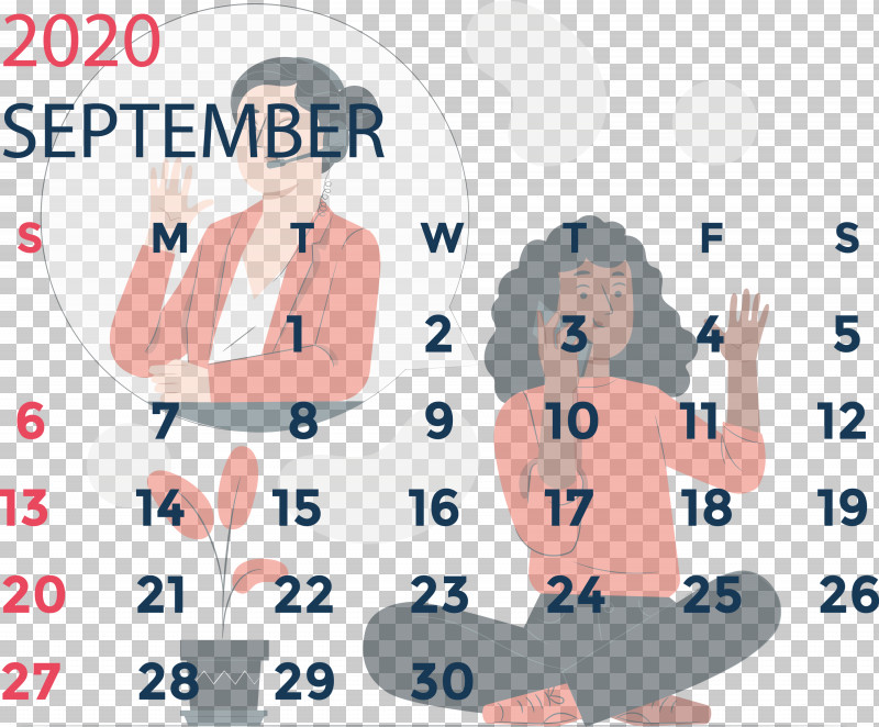 September 2020 Calendar September 2020 Printable Calendar PNG, Clipart, Area, Calendar System, Conversation, Human, Public Relations Free PNG Download