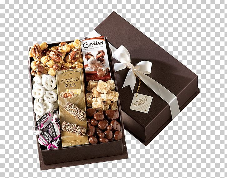 Food Gift Baskets Praline Chocolate Bar Bonbon PNG, Clipart, Basket, Bonbon, Box, Chocolate, Chocolate Bar Free PNG Download