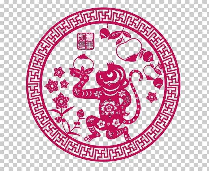 Papercutting Chinese New Year Monkey Chinese Paper Cutting PNG, Clipart, Animals, Area, Art, Brand, Chinese Free PNG Download