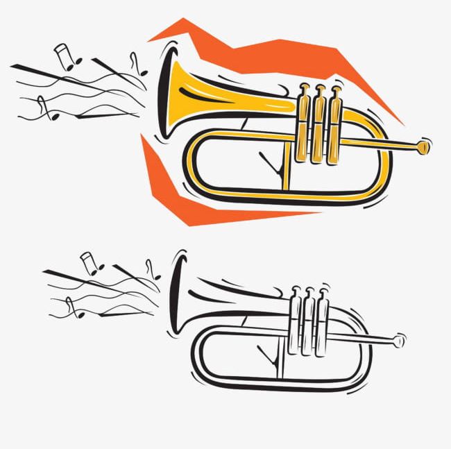 Hand-painted Trumpet PNG, Clipart, Cartoon, Cartoon Trumpet, Hand Painted, Hand Painted Clipart, Hand Painted Trumpet Free PNG Download