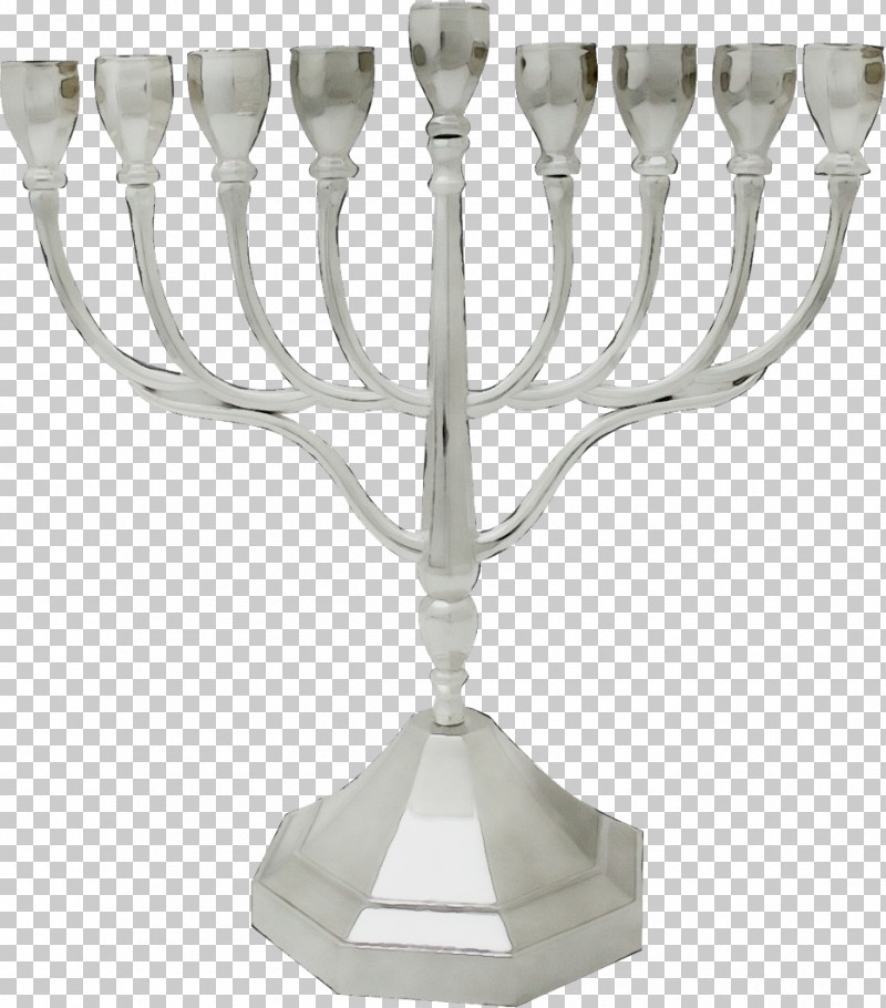 Menorah Candle Holder Glass Silver Silver PNG, Clipart, Candle Holder, Glass, Menorah, Metal, Paint Free PNG Download