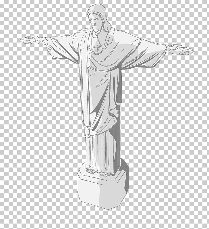 Christ The Redeemer Statue PNG, Clipart, Angle, Arm, Art, Black And White, Cartoon Free PNG Download