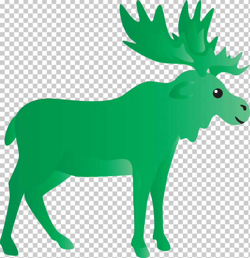 Reindeer PNG, Clipart, Animal Figure, Deer, Green, Line Art, Moose Free PNG Download
