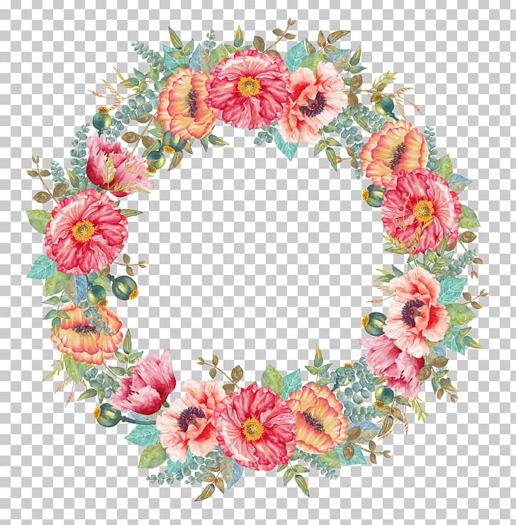 Flower Wreath Watercolor Painting PNG, Clipart, Artificial Flower, Cut Flowers, Decor, Floral, Floral Design Free PNG Download