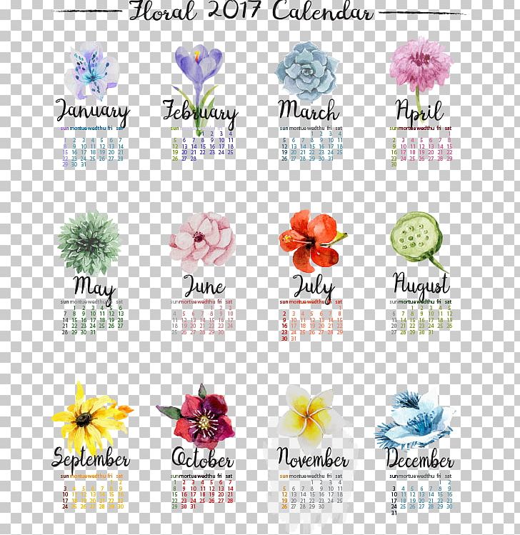 Flower Calendar PNG, Clipart, 2017 Calendar, 2018 Calendar, Calendar, Calendars, Cut Flowers Free PNG Download