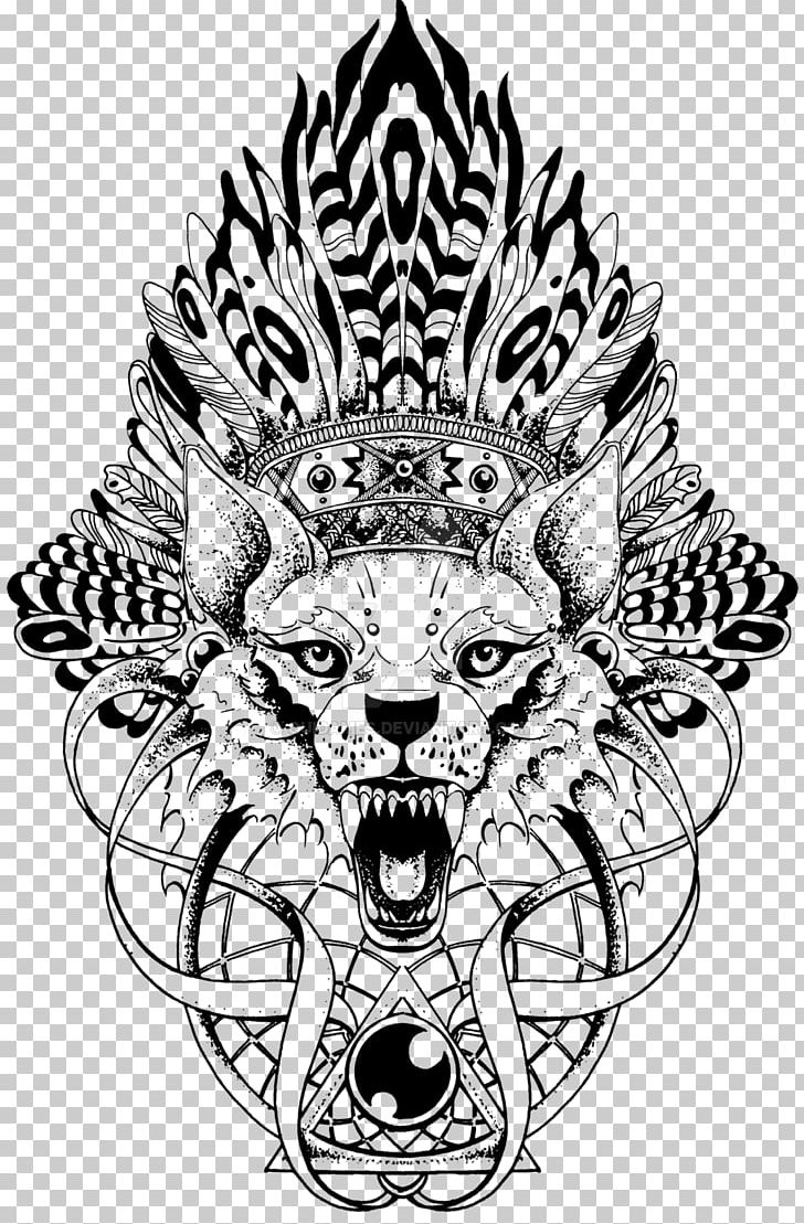 Gray Wolf Drawing Tattoo Totem Art PNG, Clipart, Anger, Arm Tattoo, Art, Black And White, Bone Free PNG Download