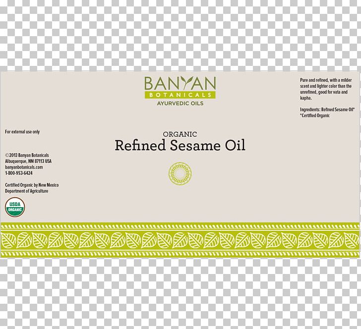 Organic Food Sesame Oil Organic Certification Coconut Oil PNG, Clipart, Ayurveda, Banyan Botanicals Herbs, Bottle, Brand, Castor Oil Free PNG Download