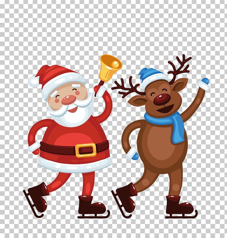 Santa And Elk PNG, Clipart, Art, Bell, Christma, Christmas, Christmas Decoration Free PNG Download