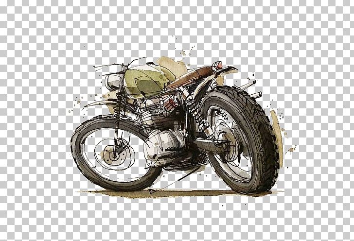 Motorcycle Drawing Art Watercolor Painting Illustration PNG, Clipart, Artist, Automotive Design, Automotive Tire, Cars, Cartoon Free PNG Download