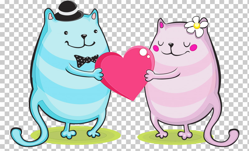 Cartoon Pink Animal Figure Love PNG, Clipart, Animal Figure, Cartoon, Love, Paint, Pink Free PNG Download