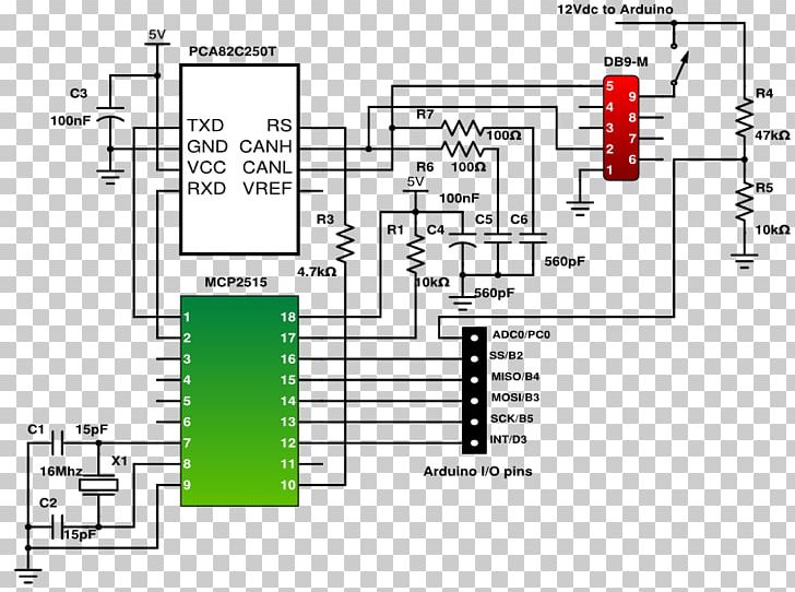 Arduino CAN Bus Schematic Interface I²C PNG, Clipart, Angle, Area, Bus, Can Bus, Circuit Component Free PNG Download