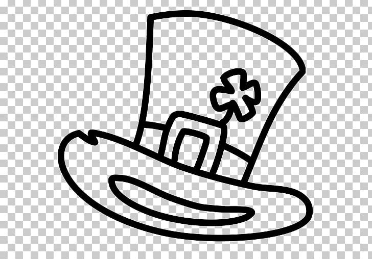 Leprechaun Shamrock Top Hat PNG, Clipart, Black And White, Clothing, Clover, Computer Icons, Hat Free PNG Download