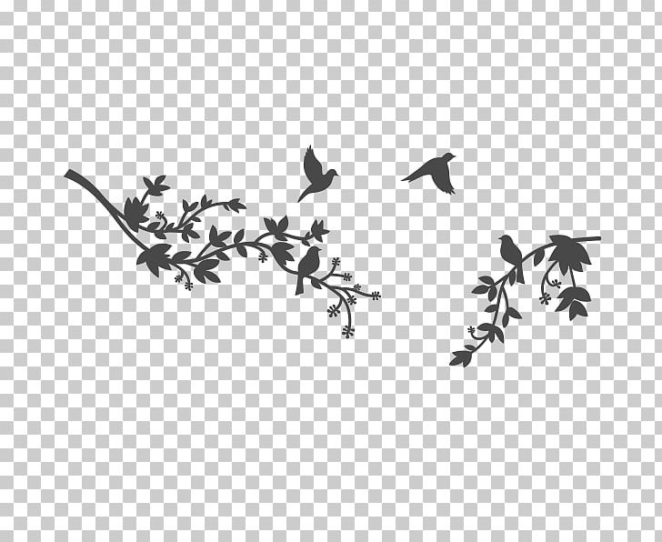 Branch Wall Decal Sticker PNG, Clipart, Animal Migration, Beak, Bird, Bird Migration, Black And White Free PNG Download