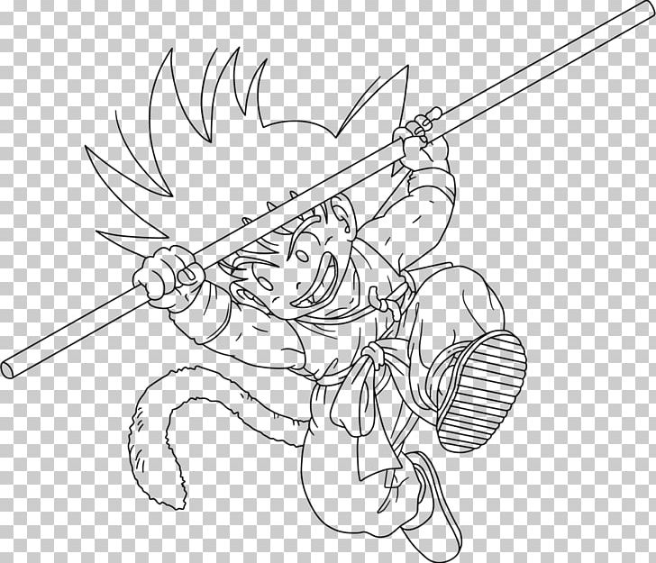 Line Art Goku Drawing Dragon Ball PNG, Clipart, Angle, Arm, Artwork, Black, Black And White Free PNG Download