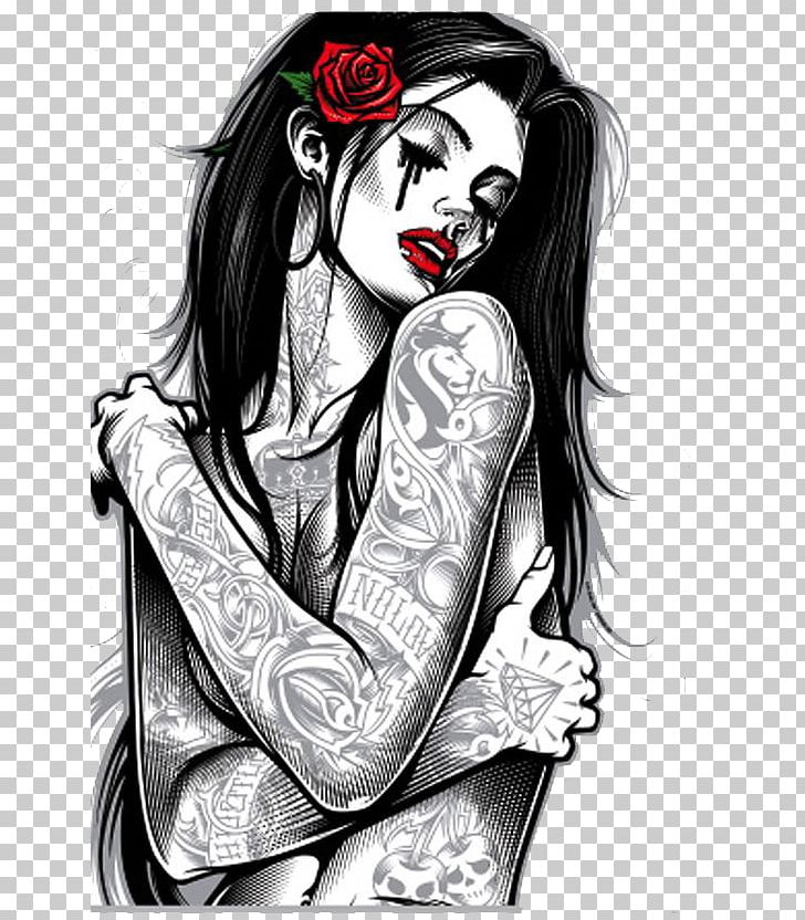 T-shirt Chicano Art Movement Tattoo PNG, Clipart, American, Arm, Black Hair, Business Woman, Cartoon Free PNG Download
