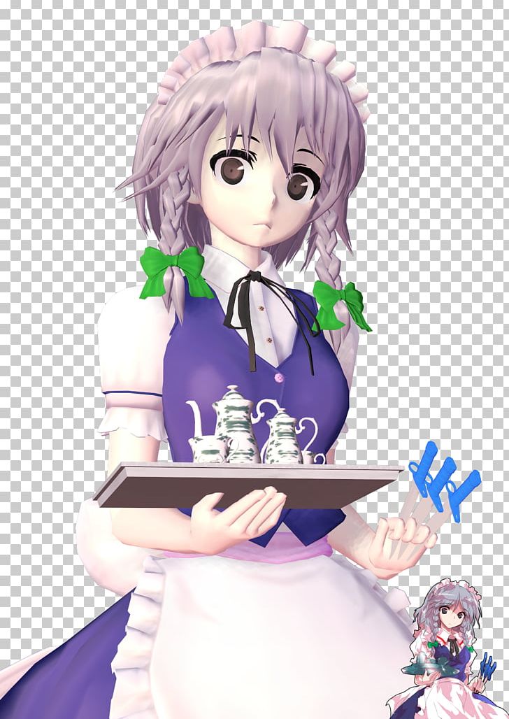 Double Dealing Character Lotus Land Story Sakuya Izayoi Team Shanghai Alice Knife PNG, Clipart, Art, Artwork, Black Hair, Brown Hair, Cartoon Free PNG Download