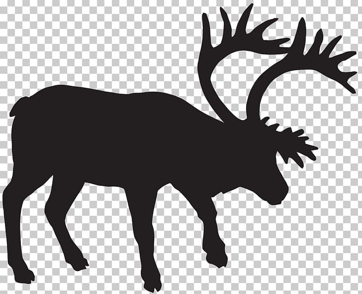 Deer Silhouette Muskox PNG, Clipart, Animals, Antler, Black And White, Cattle Like Mammal, Deer Free PNG Download