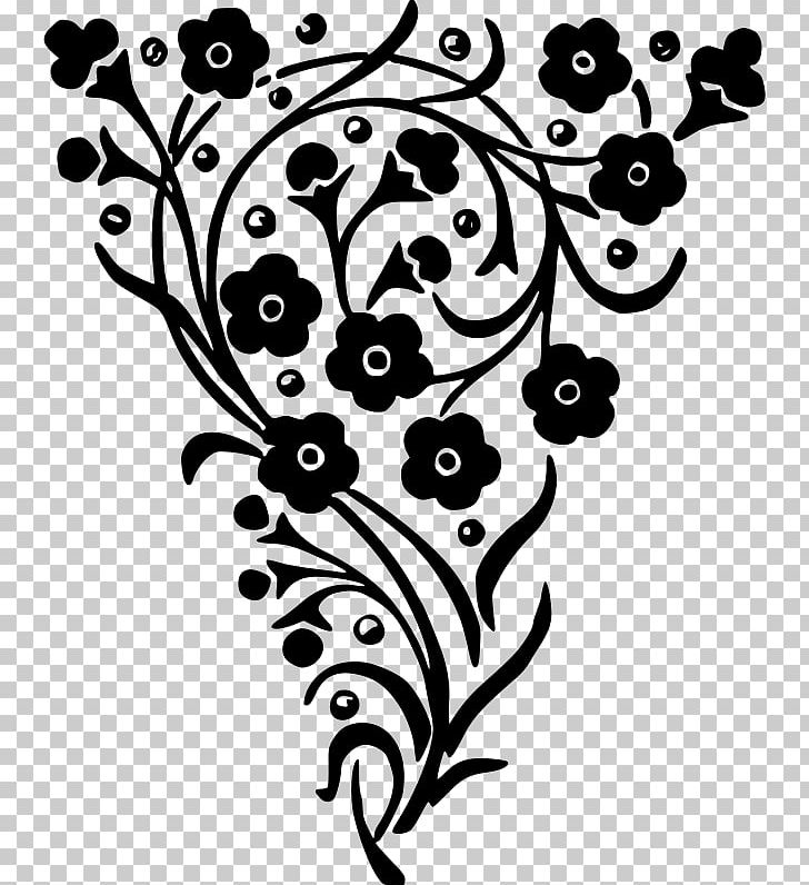 Floral Design Flower PNG, Clipart, Artwork, Black, Black And White, Branch, Circle Free PNG Download