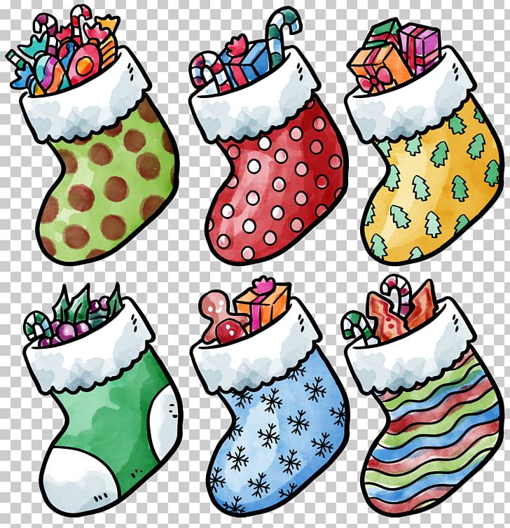 Watercolor Painting Christmas Sock PNG, Clipart, Christmas Decoration, Christmas Frame, Christmas Lights, Christmas Stocking, Christmas Vector Free PNG Download