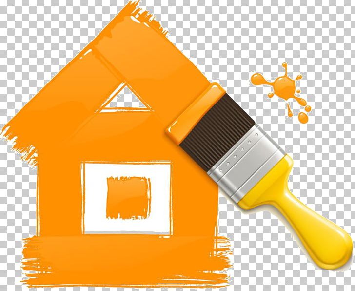House Painter And Decorator Brush Painting PNG, Clipart, Art, Brush, House, House Painter And Decorator, Orange Free PNG Download