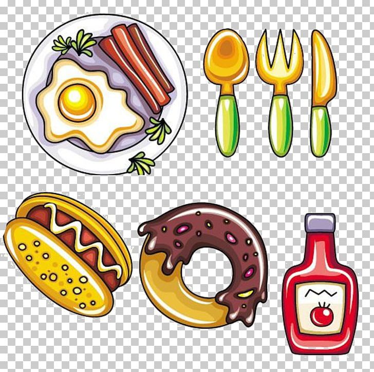 Hot Dog Doughnut Hamburger Fast Food Street Food PNG, Clipart, Artwork, Bread, Cartoon, Doughnut, Drawing Free PNG Download