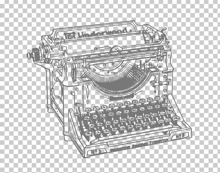 Paper Typewriter Office Supplies PNG, Clipart, Angle, Black And White, Business, Computer Icons, Drawing Free PNG Download