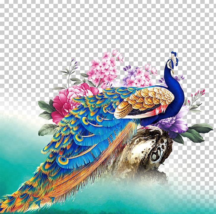 Peafowl Bird PNG, Clipart, Animals, China Wind, Christmas, Colorful Background, Color Peacock Free PNG Download