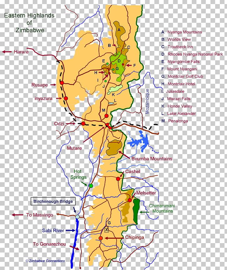 Nyanga National Park Eastern Highlands Chimanimani Bvumba Mountains PNG, Clipart, Area, Country, Diagram, Line, Map Free PNG Download