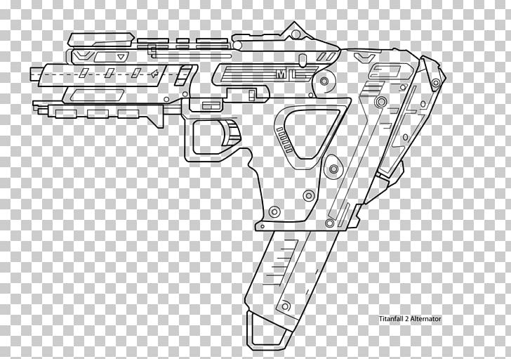 Titanfall 2 Gun Weapon Blueprint PNG, Clipart, Angle, Art, Artwork, Assault Rifle, Black And White Free PNG Download