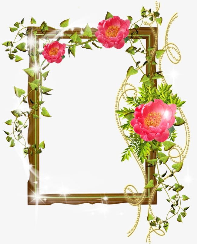 Flowers Green Leaf Frame PNG, Clipart, Cartoon, Colorful, Colorful Frame, Creative, Flowers Clipart Free PNG Download