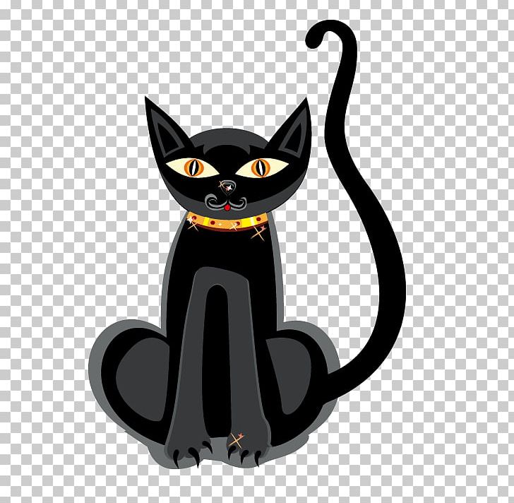 Black Cat Kitten Halloween PNG, Clipart, Black, Black And White, Carnivoran, Cartoon, Cartoon Hand Drawing Free PNG Download
