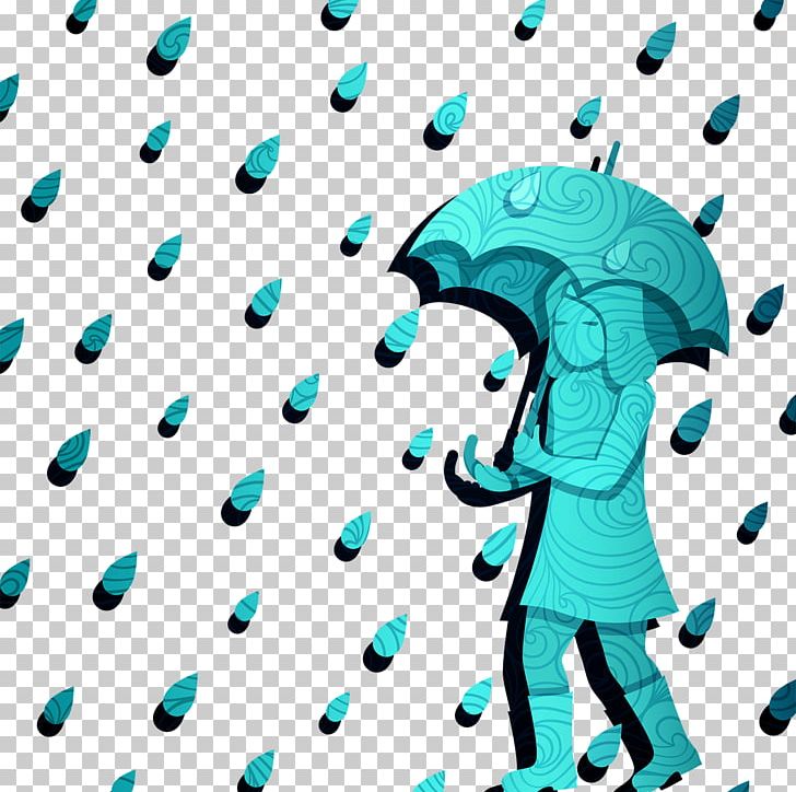 Rain Umbrella Cartoon PNG, Clipart, Aqua, Area, Azure, Blue, Character Free PNG Download