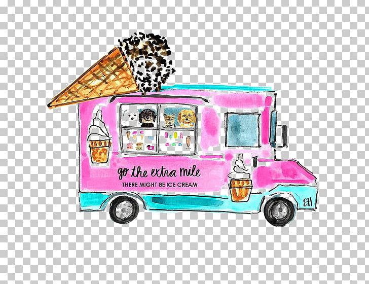 Ice Cream Food Truck Cartoon Illustration PNG, Clipart, Art, Cars, Cartoon, Cream, Delivery Truck Free PNG Download