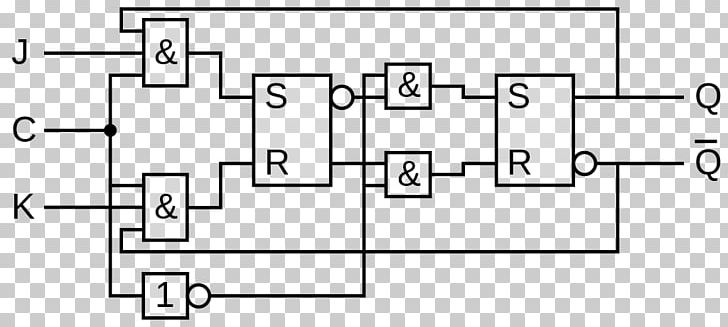 JK Flip-flop Przerzutnik Typu JK-MS Equivalent Circuit Digital Timing Diagram PNG, Clipart, Add, Angle, Area, Black And White, Circuit Diagram Free PNG Download