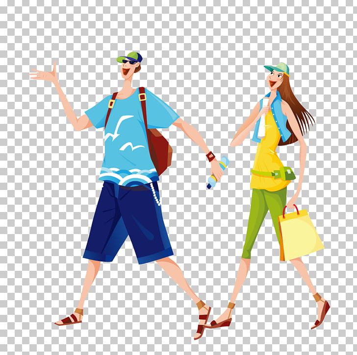 Mineral Water Tourism Couple PNG, Clipart, Adobe Illustrator, Cartoon, Couple, Encapsulated Postscript, Fashion Design Free PNG Download