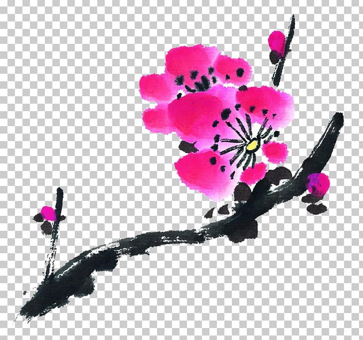 Ink Wash Painting Chinese Painting Shan Shui PNG, Clipart, Blossom, Body Jewelry, Branch, Cherry, Chinese Painting Free PNG Download