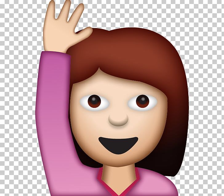 Emoji Woman Gesture Smiley IPhone PNG, Clipart, Art Emoji, Brown Hair, Cartoon, Cheek, Child Free PNG Download