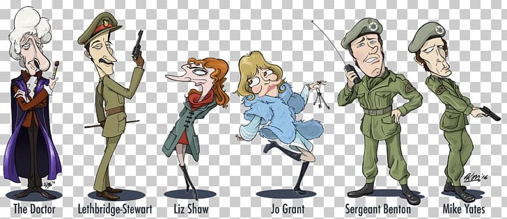 Third Doctor Sergeant Benton Liz Shaw Jo Grant PNG, Clipart, Action Figure, Caricature, Cartoon, Companion, Doctor Free PNG Download