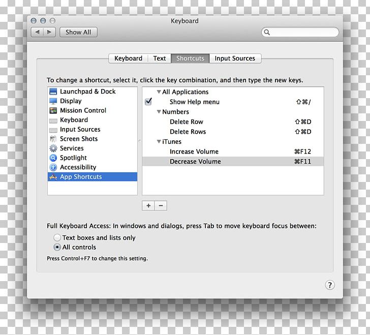 system preferences mac keyboard shortcut for app